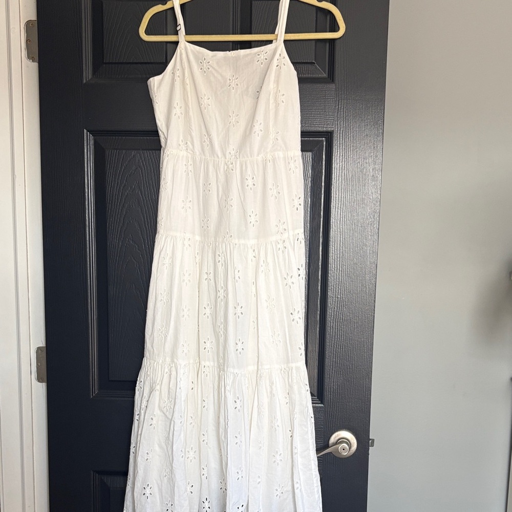 Chaps White Eyelet Maxi Dress